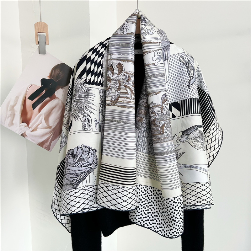 Travel Accessories Neck - Große Seidenschals Marken-Designer Handgerollte Kanten Tücher