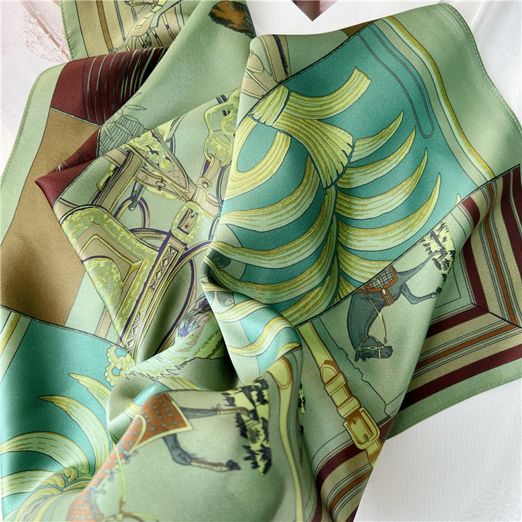Travel Accessories To Gift - 65CM Grüner Seidenschal Luxus Designer Damen