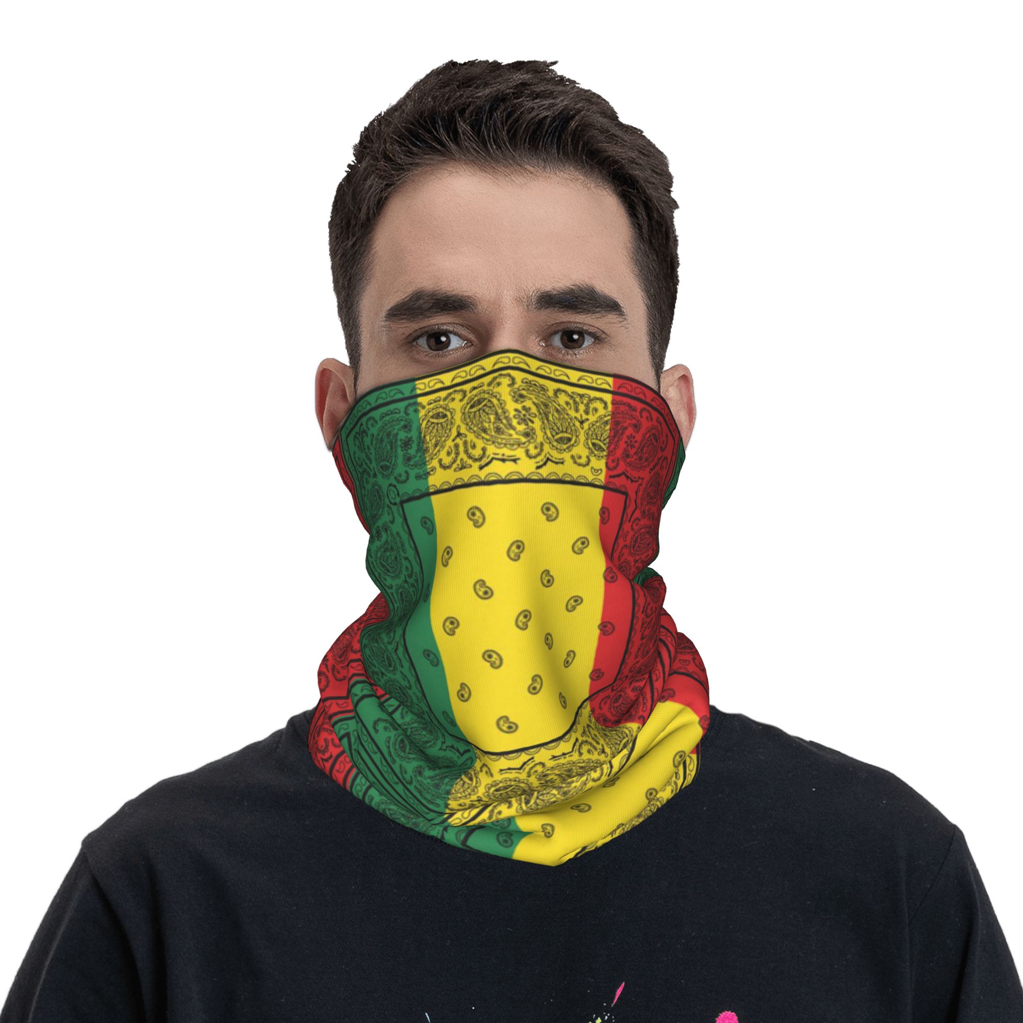Travel Accessories Neck - Afrikanischer Rasta Jamaican Paisley Bandana Halstuch,