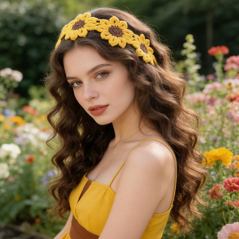 Travel Accessories Hawaii - 【IIOO】Gestricktes Blumen-Stirnband, bunt, Strand, Hawaii, Haarschmuck,