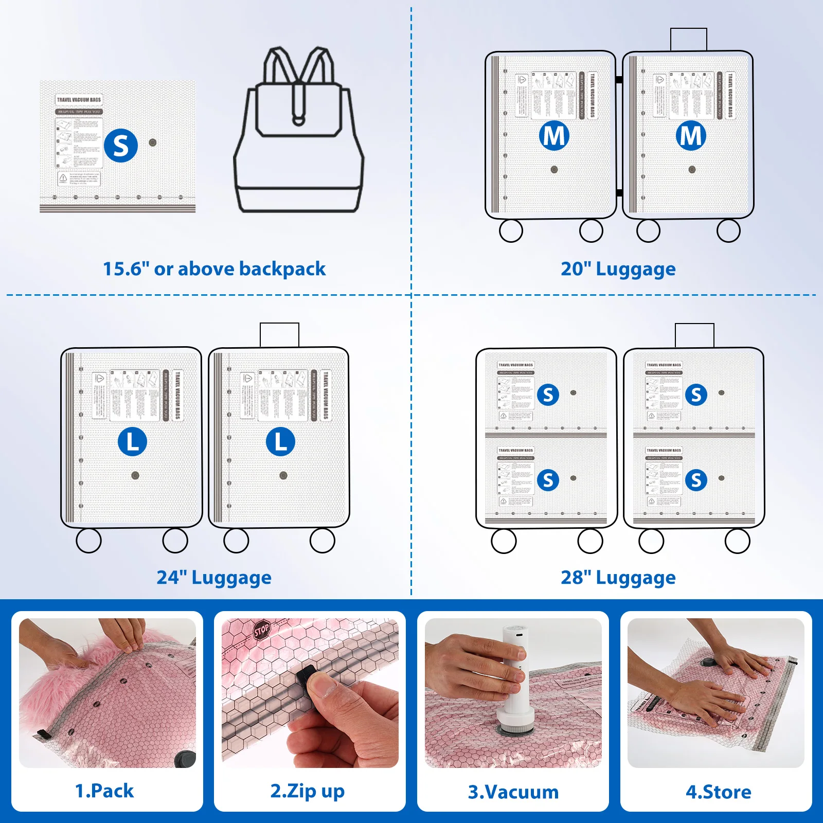 12 Stück Vakuum-Aufbewahrungsb – Travel Accessories Organiser Bewertung und Preis